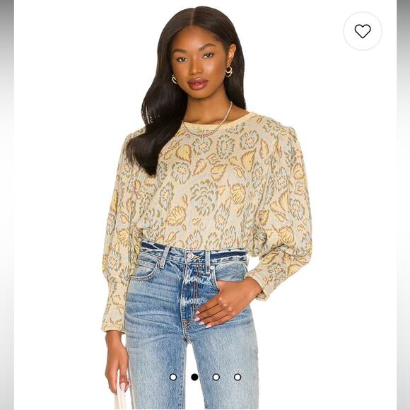 Free People Top NWT No Ordinary Split Back Tie Puff Sleeve Womens Size XS $128 - Picture 5 of 7